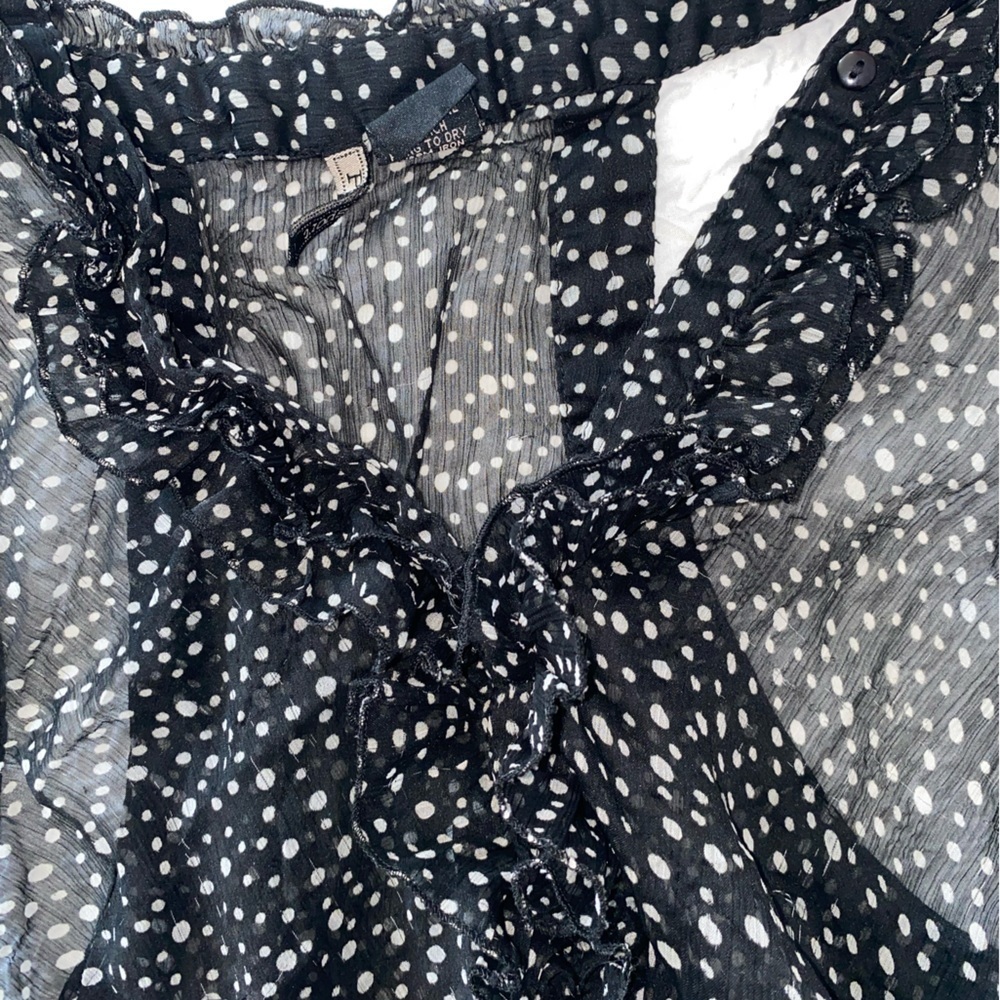 Passport Polka Dot Ruffle Button Up Sleeveless Bl… - image 6